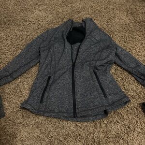 lululemon athletica Heathered Charcoal Zip-Up Bomber Jacket